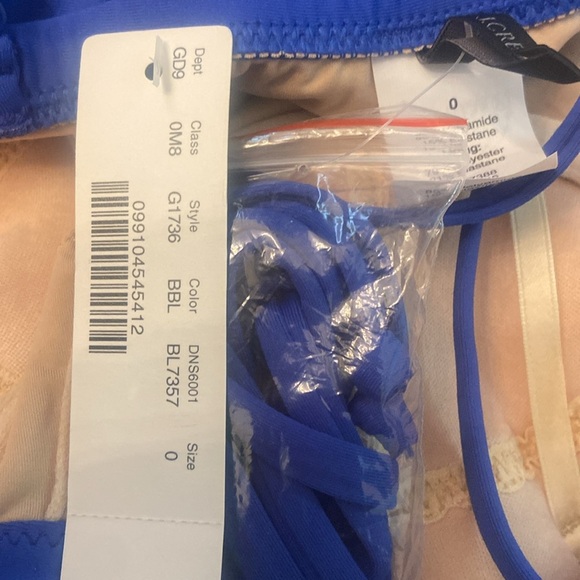 J Crew Adjustable Strap Ruffle Trim Heritage Balconette Underwire One Piece NEW - Picture 2 of 3